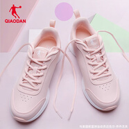 喬丹（QIAODAN）女鞋跑步鞋2025秋季新款百搭防水輕便皮面休閑旅游鞋戶(hù)外運動(dòng)鞋子 246B海貝粉/喬丹白 38