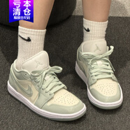 耐克（NIKE）休閑鞋AJ1 女鞋2025新款夏季輕便Air Jordan 1透氣低幫運動鞋板鞋 HF4078-100淺綠色 37.5