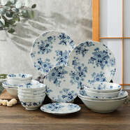 陶趣居有古窯復(fù)古日本進口陶瓷餐具日式菜盤餐盤盤子花聚會釉下彩菜盤 花聚會12頭組合（無禮盒） 0英寸