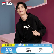 FILA 斐樂官方情侶款連帽衛(wèi)衣2025春夏純棉寬松針織長袖上衣