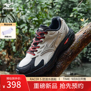 美津濃（MIZUNO）【RACER S】軟底輕便運動跑步鞋男女同款緩震透氣休閑慢跑鞋 【防潑水】03/淺亮灰/黑色【9.8】 36 (225mm)