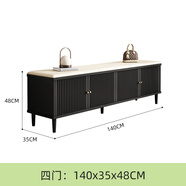 漢威迪（HANWEIDI）廣東佛山實(shí)木格柵換鞋凳可坐鞋柜家門(mén)口透氣儲物入戶(hù)玄關(guān)坐凳一體 四門(mén)：140*35*48CM【典雅黑】 整裝