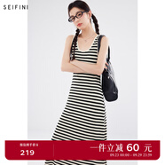 詩凡黎（'SEIFINI）【199 連衣裙】詩凡黎連衣裙浪漫碎花裙顯瘦減齡2024新款女裙子 米色 針織裙 M