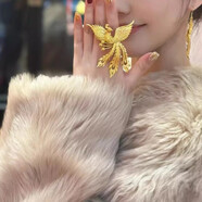 OEMG老鳳凰金店款鳳舞九天戒指古法金色鳳凰輕奢婚嫁三金開口食指戒 (鳳舞九天)戒指