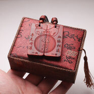 CLCEY檀木手足情深血脈相連姐弟吊墜定制刻字合二為一送兄弟姐妹項鏈 姐弟款【定做備注名字生肖】紫檀木 一對