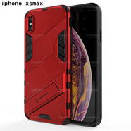 軒睿 蘋(píng)果xsmax手機殼鏡頭全包三防摔潮牌男女款iPhoneXR保護套帶創(chuàng  )意支架硅膠外殼 【蘋(píng)果xsmax】可樂(lè )紅