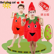 環(huán)保材料手工衣服半成品環(huán)保材料手工服兒童水果蔬菜演出服裝環(huán)保造型時(shí)裝秀親子舞蹈幼兒園元旦表演衣服 紅色 紅色蘋(píng)果 XXL165-180訂做