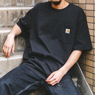 carhartt:K87卡哈特美式工裝口袋休閑短袖T恤圓領(lǐng)寬松嘻哈潮 黑色:-:合格品:BLK S :現(xiàn)貨，75Kg以下