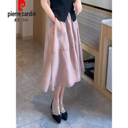 皮爾卡丹（pierre cardin）感歐根紗半身裙女夏季2025新款蓬蓬網(wǎng)紗松緊腰氣質(zhì)a字長裙子針織 干玫瑰粉色(長款) S 【建議80-100斤】