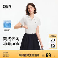 森馬（Semir）POLO衫女涼感抗菌修身襯衫2025夏刺繡休閑通勤套頭衫109325115001