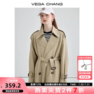 VEGA CHANG風(fēng)衣外套女2025年春秋新款中長款高級感純色大衣 摩卡棕 L