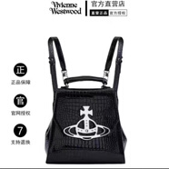 Vivienne Westwood薇薇安西太后土星雙肩包鱷魚(yú)紋手提書(shū)包女 黑色