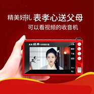 金正（NINTAUS）老人可視收音機新款便攜式老年人隨身聽(tīng)小型唱戲機視頻播放器潮劇越劇看戲內存戲曲歌曲帶充電電視 深紅單電版【標配】 官方標配