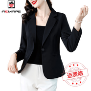 AEMAPE西裝短外套女士裝春秋季2025年新款小個(gè)子今年爆款西服時(shí)尚上衣 黑色 常規(guī) L