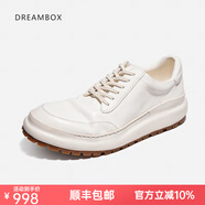 dreambox鈞博老爹鞋vibram防滑耐磨厚底增高男士高檔馬皮休閑皮鞋 白色 40