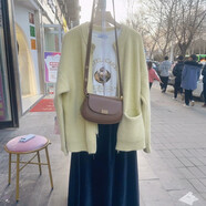 俞兆林（YUZHAOLIN）2025年秋裝新款設計感小眾小香風(fēng)小個(gè)子綠色毛衣開(kāi)衫針織外套女裝 面料-熒光黃 M 建議95-110斤