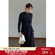 獨(dú)束大碼女裝胖mm針織連衣裙女秋冬新款顯瘦氣質(zhì)赫本風(fēng)小黑裙 黑色半高領(lǐng)款 XL