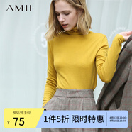 AMII七夕禮物極簡休閑時尚毛針織衫女秋季新款直筒高領(lǐng)顯瘦百搭打底衫 姜黃 160/84A/M