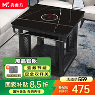 焱魔方電暖桌正方形取暖桌電爐家用電烤桌電暖爐多功能電爐桌烤火桌子節能電烤爐取暖電熱桌烤火爐取暖器 【性?xún)r(jià)比】C5帶爐80 5A巖板+變頻省電+鋁立柱
