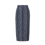 Ditto/迪圖2025秋季新款洋氣韓系半身裙百搭流行印花修身包臀裙女 深藍 S