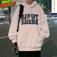 臣嬪重磅520g純棉美式連帽衛(wèi)衣男秋冬oversize感街頭寬松外套chis港風 CM016白花灰色 常規(guī) 5XL