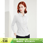 MORELINE沐蘭褶皺肌理感氣質(zhì)襯衫女2023秋裝新款時(shí)尚通勤修身顯瘦長(zhǎng)袖襯衣 白色 2XL