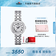 天梭（TISSOT）官旗 瑞士手表小美人系列石英女士腕表送女友七夕禮物 銀色鋼帶 T126.010.11.013.00