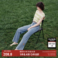 ONLY夏季涼感冰氧酷高腰顯瘦直筒褲牛仔褲女|124232025 J33 350水洗牛仔藍 M (165) M褲長減短（卡碼拍大）