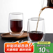 唯銘諾玻璃水杯電鍍高硼硅牛奶咖啡杯家用橢圓形炫彩雙層杯350ml