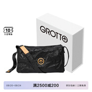 個(gè)樂黑石包經(jīng)典大容量植鞣綿羊皮單肩斜挎通勤軟包男女款七夕禮物 黑石L（金標(biāo)）