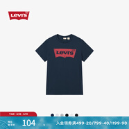 Levi's李維斯情侶美式寬松印花簡約舒適潮流純棉圓領(lǐng)短袖T恤七夕禮遇 藏青色 002A0-0002 M