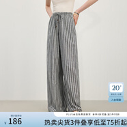 范思藍恩黑白條紋褲高腰慵懶寬松垂感直筒褲2025夏新款休閑褲2406 黑白條紋 M