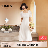 ONLY 2025春季氣質(zhì)復(fù)古方領(lǐng)泡泡袖中長(zhǎng)款連衣裙女|125107026