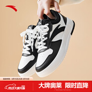 安踏（ANTA）板鞋女子25春夏低幫經(jīng)典小白鞋學(xué)生百搭鞋子 黑/紙莎白-3 39