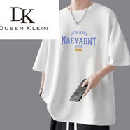 杜森·克萊恩（Dusen Klein）杜森-克萊恩冰絲休閑褲短袖套裝校服夏季涼感T恤長褲學(xué)生運(yùn)動兩件 【涼感短袖】1991白色 2XL