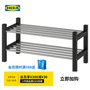 宜家（IKEA）TJUSIG圖西格門廳鞋架家用門口收納置物架現(xiàn)代簡約玄關(guān)凳 黑色鞋架79cm