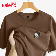 班尼路男士純棉短袖t恤男夏季重磅趣味美式復古休閑寬松oversize半袖男 【重磅純棉】-咖#PB冰激凌A M 【適合90-110斤】