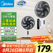 美的（Midea）【颶風(fēng)清涼】 家用電風(fēng)扇落地扇7葉遙控扇立式轉頁(yè)扇臥室搖頭節能空氣循環(huán)通風(fēng)大風(fēng)量宿舍SAH35BJD