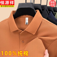恒源祥品牌純棉長(cháng)袖t恤男春秋夏新款薄款中年爸爸純色翻領(lǐng)體恤polo衫 24545愛(ài)瑪橙 【2025新款-純棉】 XL /175推薦130斤-150斤