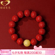 格諾曼恩（GONMCEAN）原礦朱砂手串男款國(guó)風(fēng)中國(guó)紅復(fù)古回紋珠帝王砂手鏈飾品禮物 珠子16mm