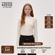 Teenie Weenie小熊女裝簡(jiǎn)約簡(jiǎn)約冬裝吸濕發(fā)熱抓絨半高領(lǐng)打底衫T恤 象牙白 S (160)