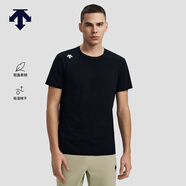DESCENTE迪桑特TRAINING系列綜訓男士TOUGH面料短袖針織衫T恤 BW-WHITE LOGO 2XL (185/104A)