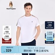 Hush Puppies暇步士男裝夏季復(fù)古運動純棉短袖T恤 019白色1 L