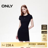 ONLY 2025春季金屬裝飾收腰捏褶短裙T恤裙連衣裙女|125161021