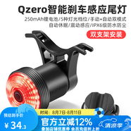洛克兄弟（ROCKBROS）自行車尾燈USB充電騎行安全夜騎車燈警示燈公路山地車尾燈配件 智能感應(yīng)尾燈 PC外殼Qzero