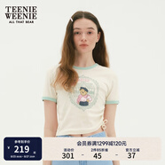 Teenie Weenie小熊T恤女夏季設計感修身短袖T恤短款上衣辣妹裝甜美女 綠色 S (160)
