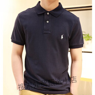 POLO SPORT美國保羅短袖polo衫男純棉騎士小馬標刺繡T恤男商務(wù)翻領(lǐng)半袖體恤 寶藍白馬 S 建議100-125斤