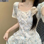詩丹蕊法式氣質(zhì)收腰顯瘦蝴蝶結(jié)蕾絲連衣裙女學(xué)生學(xué)院風(fēng)氣質(zhì)設(shè)計感公主裙 短裙 均碼 【可備注碼數(shù)】