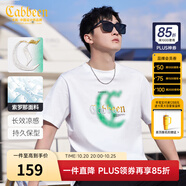 卡賓【涼感】卡賓印花短袖T恤男士夏季高級潮牌圓領上衣休閑潮流體恤 米白色-涼感 L /175/50