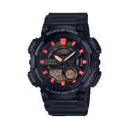 卡西歐（CASIO）AEQ-110W-1B男表小黑武士石英表黑色表盤運動防水學生 七夕送男友 AEQ-110W-1A2VDF 52mm